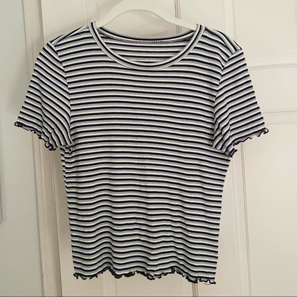 American Eagle striped crop top, size M